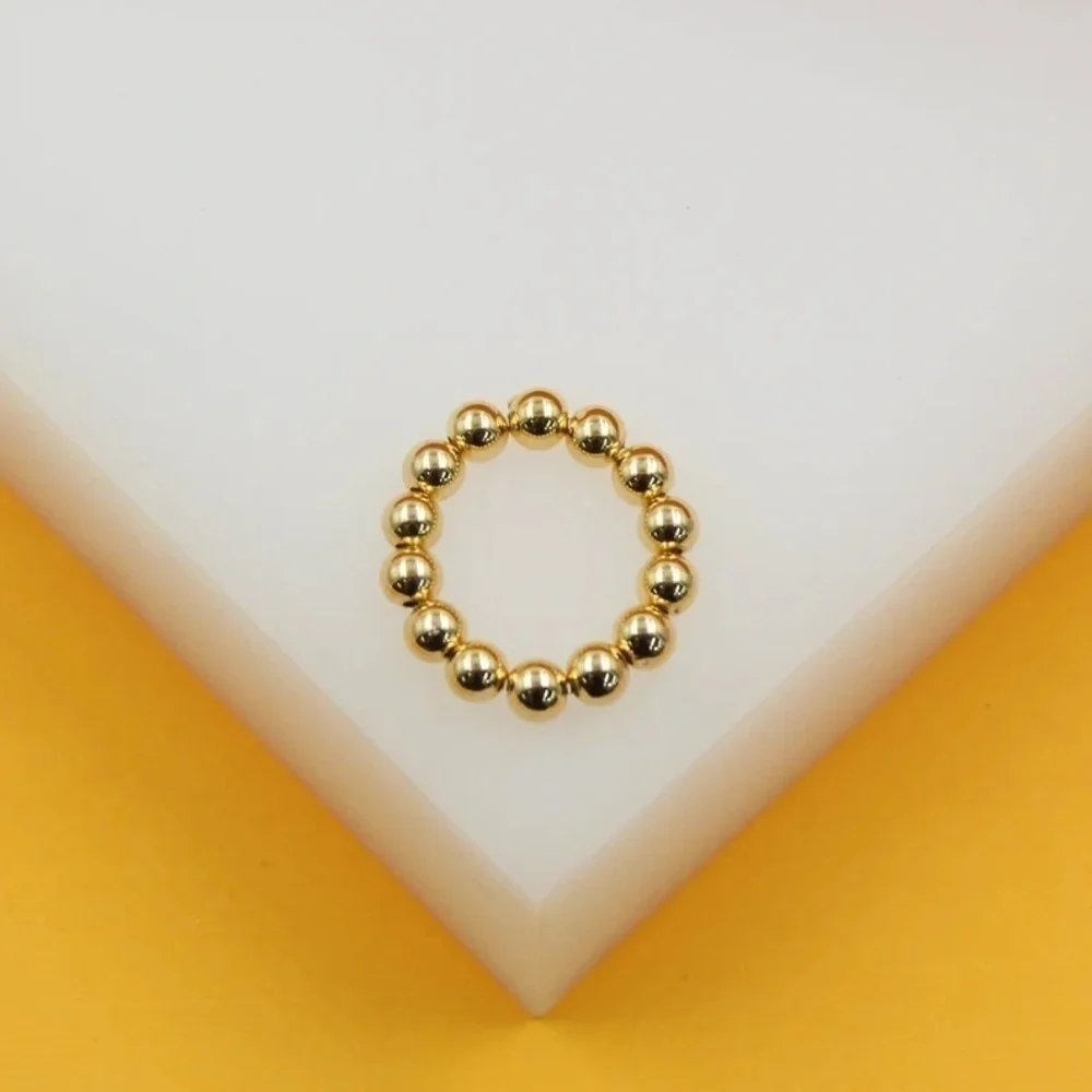 New 18K Gold Filled Beaded Ring Stackable‎ Handmade